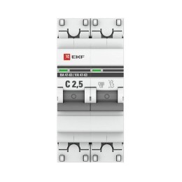 Выключатель автоматический модульный 2п C 2.5А 4.5кА ВА 47-63 PROxima EKF mcb4763-2-2.5C-pro