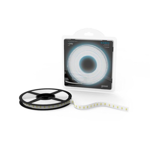 Лента светодиодная Black 2835/120-SMD 6.5Вт/м 5000К холод. бел. IP65 600лм/м 24В (блист.5м) GAUSS 31