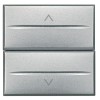 Выключатель для жалюзи кнопочный 2-кл. 2мод. Axolute Axial 10А 250В 1Р(NO)+ 1Р(NO) алюм. Leg BTC HC4