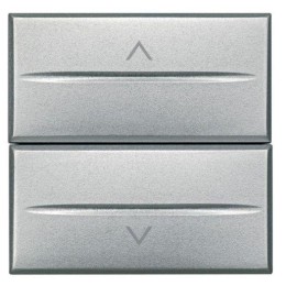 Выключатель для жалюзи кнопочный 2-кл. 2мод. Axolute Axial 10А 250В 1Р(NO)+ 1Р(NO) алюм. Leg BTC HC4