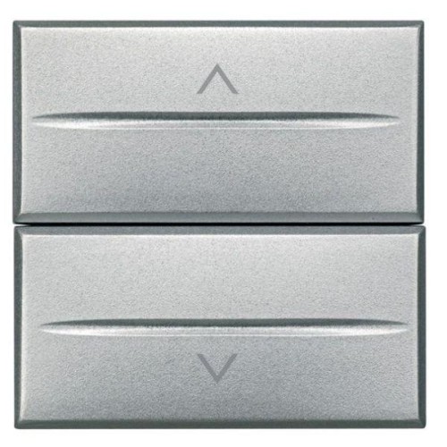 Выключатель для жалюзи кнопочный 2-кл. 2мод. Axolute Axial 10А 250В 1Р(NO)+ 1Р(NO) алюм. Leg BTC HC4