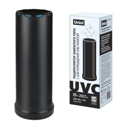 Рециркулятор настольный UDG-T30A UVCB BLACK закрыт. типа с бактерицидн. лампой E27 без озонирования