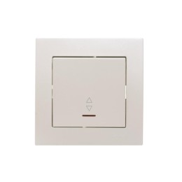 Переключатель проходной 1-кл .СП Vesna с индикацией механизм жемчуж./бел. перламутр. LEZARD 742-3088