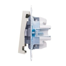 Переключатель проходной 1-кл .СП Vesna с индикацией механизм жемчуж./бел. перламутр. LEZARD 742-3088