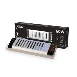 Блок питания для светодиодной ленты Black 60Вт 24В IP20 (драйвер) GAUSS 202002060