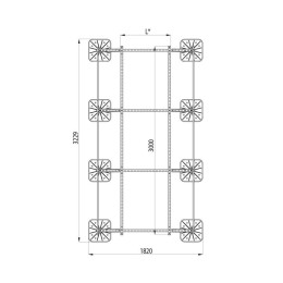 Конструкция опорная для установки оборудования TECHNORAPTOR FOOT 1500х3000 тип 2 HD КМ TR0238