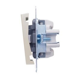 Переключатель проходной 1-кл. СП Vesna механизм жемчуж./бел. перламутр. LEZARD 742-3088-105