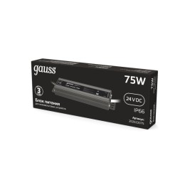 Блок питания для светодиодной ленты Black 75Вт 24В IP66 герметичный (драйвер) GAUSS 202022075