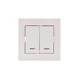 Переключатель проходной 1-кл. СП Vesna с индикацией механизм крем. LEZARD 742-0388-114