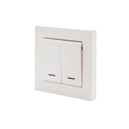 Переключатель проходной 1-кл. СП Vesna с индикацией механизм крем. LEZARD 742-0388-114