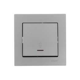 Переключатель проходной 1-кл. СП Vesna с индикацией механизм платина LEZARD 742-3588-114