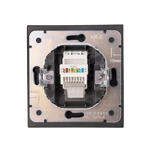 Розетка компьютерная СП STRONG MIELE RJ45 кат.6 антрацит Kranz KR-78-0724-5