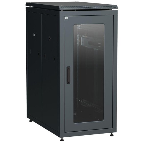 Шкаф сетевой 19дюйм LINEA N 28U 600х1000мм стеклянная передняя дверь черн. ITK LN05-28U61-G