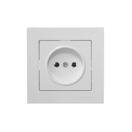 Розетка 1-м СП Vesna без заземл. ПБТ механизм бел. LEZARD 742-0288-121B