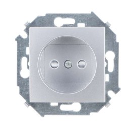 Розетка 1-м СП Simon 15 16А IP20 250В без заземл. винтов. клеммы механизм алюм. Simon 1591431-033