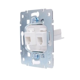 Розетка компьютерная + телефонная 2-м СП Vesna механизм жемчуж./бел. перламутр LEZARD 742-3088-143