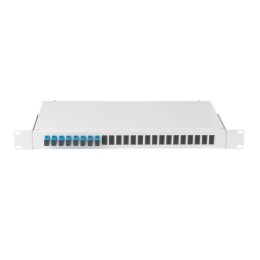 Кросс оптический 19дюйм. 1U 8 портов SC/UPC (8 одинарных SC/UPC адаптеров) SM 9/125 OS2 стальной в к