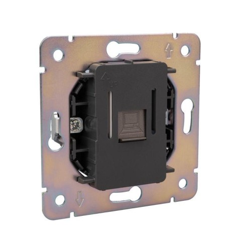 Розетка компьютерная СП STRONG MIELE RJ45 кат.6 графит Kranz KR-78-0724-6