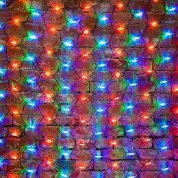 Гирлянда светодиодная "Сеть" 2х3м 432LED мультиколор 40Вт 220-240В IP67 провод каучук черн. Neon-Nig