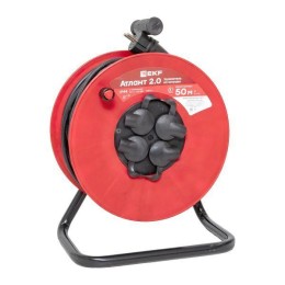 Удлинитель на катушке 4х50м с заземл. 16А IP44 Атлант 2.0 3.5кВт КГ 3х1.5 PROxima EKF UKA02-16-315R-