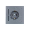 Розетка 1-м СП Vesna с заземл. ПБТ механизм графит LEZARD 742-3488-122B