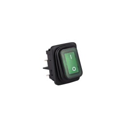 Выключатель с подсветкой 2НО IP65 зел. EMAS A54B1Y11