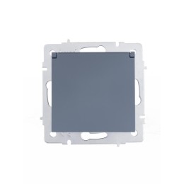 Розетка 1-м СП Vesna с заземл. с крышкой ПБТ механизм графит LEZARD 742-3488-123B