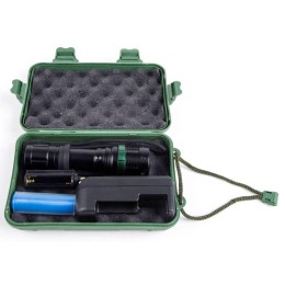 Фонарь аккумуляторный E142 CREE 3Вт фокус 3 режима 220В пластик. черн. (бокс) Ultraflash 12187