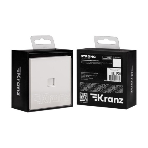 Розетка компьютерная СП STRONG MIELE RJ45 кат.6 жемчуг Kranz KR-78-0724-4