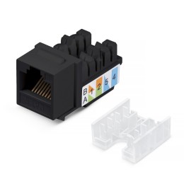 Вставка Keystone Jack RJ45 кат.5E KJ-RJ45-Cat.5e-90-SW-BK заделка тип 110 со стяжкой черн. Cabeus 10