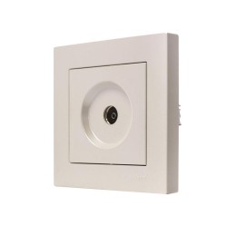 Розетка телевизионная оконечная TV 1-м СП Vesna механизм жемчуж./бел. перламутр LEZARD 742-3088-130