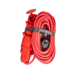 Удлинитель на каучуковой колодке 3х10м 16А IP44 250В 4кВт каучук КГ 3х2.5 красн. УХз16 Россия КОСМОС