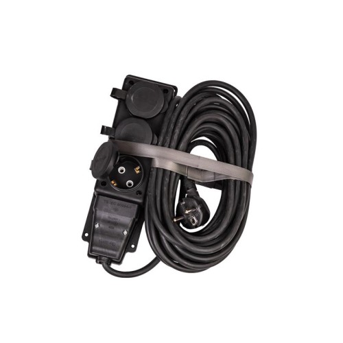 Удлинитель на каучуковой колодке 3х10м 16А IP44 250В 4кВт каучук КГ 3х2.5 черн. УХз16 Россия КОСМОС