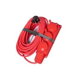 Удлинитель на каучуковой колодке 3х15м 16А IP44 250В 4кВт каучук КГ 3х2.5 красн. УХз16 Россия КОСМОС