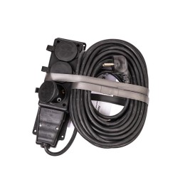 Удлинитель на каучуковой колодке 3х15м 16А IP44 250В 4кВт каучук КГ 3х2.5 черн. УХз16 Россия КОСМОС