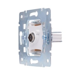 Розетка телевизионная проходная TV 1-м СП Vesna механизм жемчуж./бел. перламутр LEZARD 742-3088-129