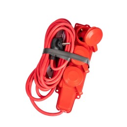 Удлинитель на каучуковой колодке 3х5м 16А IP44 250В 4кВт каучук КГ 3х2.5 красн. УХз16 Россия КОСМОС