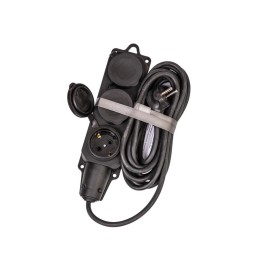 Удлинитель на каучуковой колодке 3х5м 16А IP44 250В 4кВт каучук КГ 3х2.5 черн. УХз16 Россия КОСМОС Y