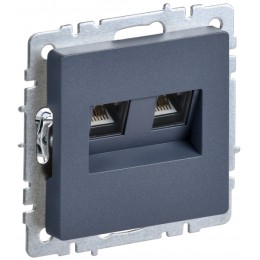 IEK BRITE BASE Маренго Розетка двойная RJ11+RJ45 кат.5E РК/Т12-БрМ