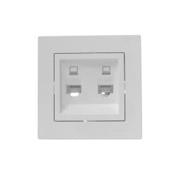 Розетка компьютерная 2-м СП Vesna механизм бел. LEZARD 742-0288-141