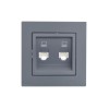 Розетка компьютерная 2-м СП Vesna механизм графит LEZARD 742-3488-141
