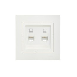 Розетка компьютерная 2-м СП Vesna механизм жемчуж./бел. перламутр LEZARD 742-3088-141