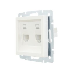 Розетка компьютерная 2-м СП Vesna механизм жемчуж./бел. перламутр LEZARD 742-3088-141