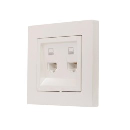 Розетка компьютерная 2-м СП Vesna механизм жемчуж./бел. перламутр LEZARD 742-3088-141