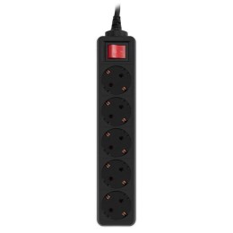 Удлинитель с сетевым фильтром 5х5м Pet AP01006-5-B черн. (пакет ПЭ) PC PET 619895