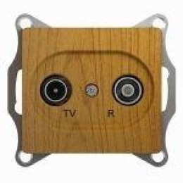 Розетка телевизионная проходная TV/R 2-м СП Glossa 4дБ механизм дерево дуб SchE GSL000595