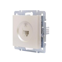 Розетка телефонная СП Vesna евро стандарт механизм жемчуж./бел. перламутр LEZARD 742-3088-137