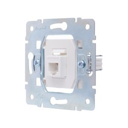 Розетка телефонная СП Vesna евро стандарт механизм жемчуж./бел. перламутр LEZARD 742-3088-137