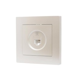 Розетка телефонная СП Vesna евро стандарт механизм жемчуж./бел. перламутр LEZARD 742-3088-137