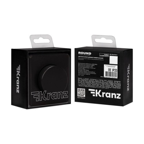 Светорегулятор (диммер) СП 300Вт ROUND MIELE оникс Kranz KR-78-0732-3